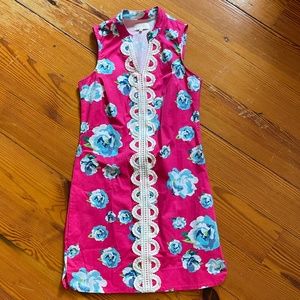 Mudpie Mia pink floral embroidered dress size XS